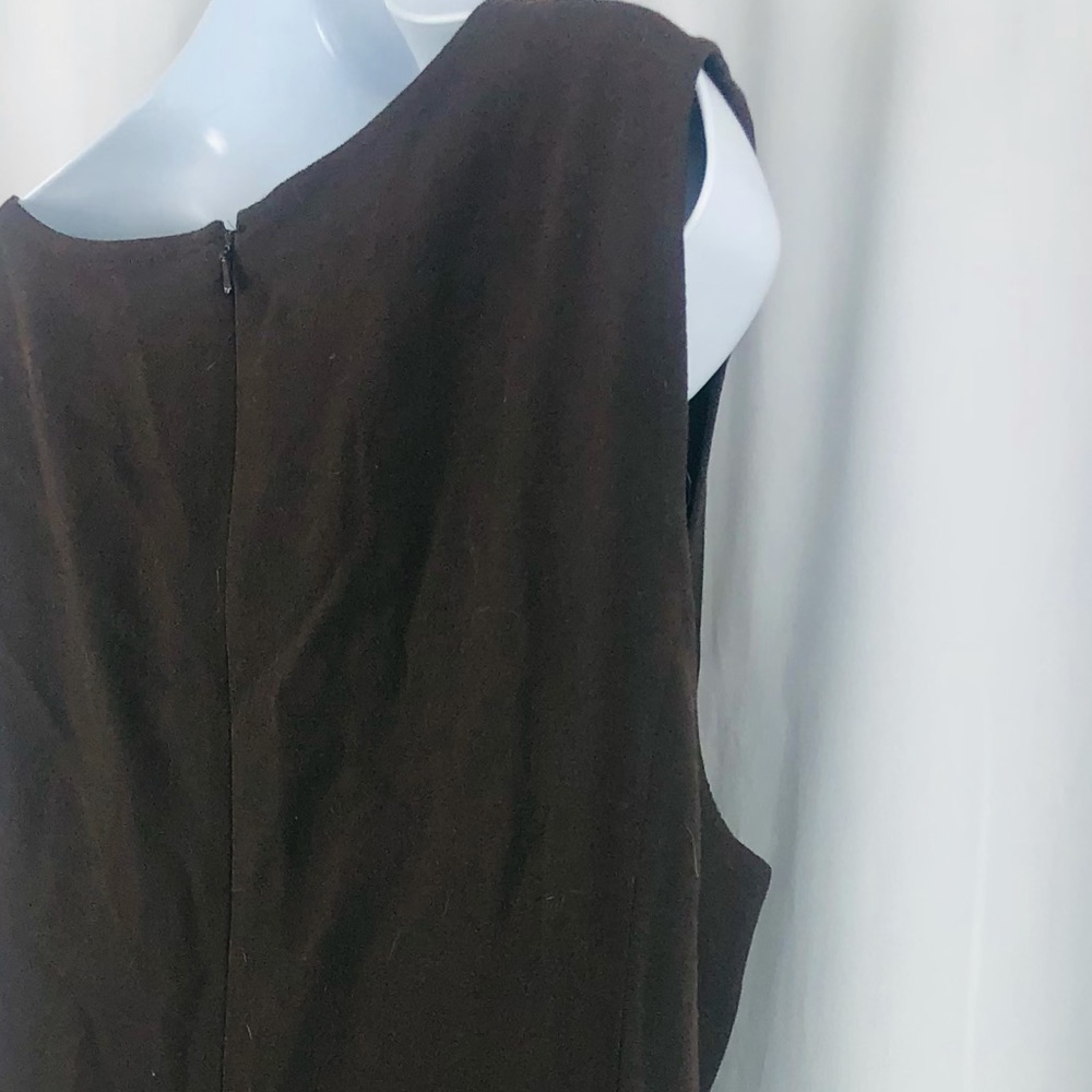 Ellen Tracy Wool fleece pleated front sleeveless dress pockets 16 - Picture 12 of 16